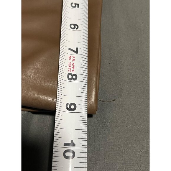 Faux Leather wide leg Pant size Medium Brown new - Picture 7 of 10